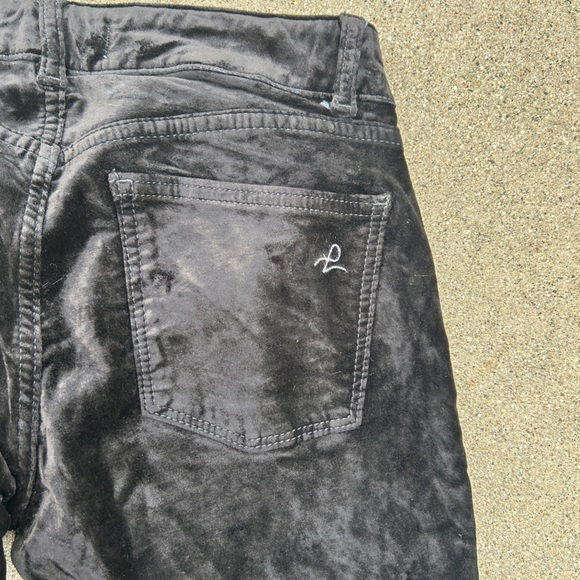 DL 1961 Jet Black Velvet Skinny Pants/legging Size 26 - Picture 8 of 12